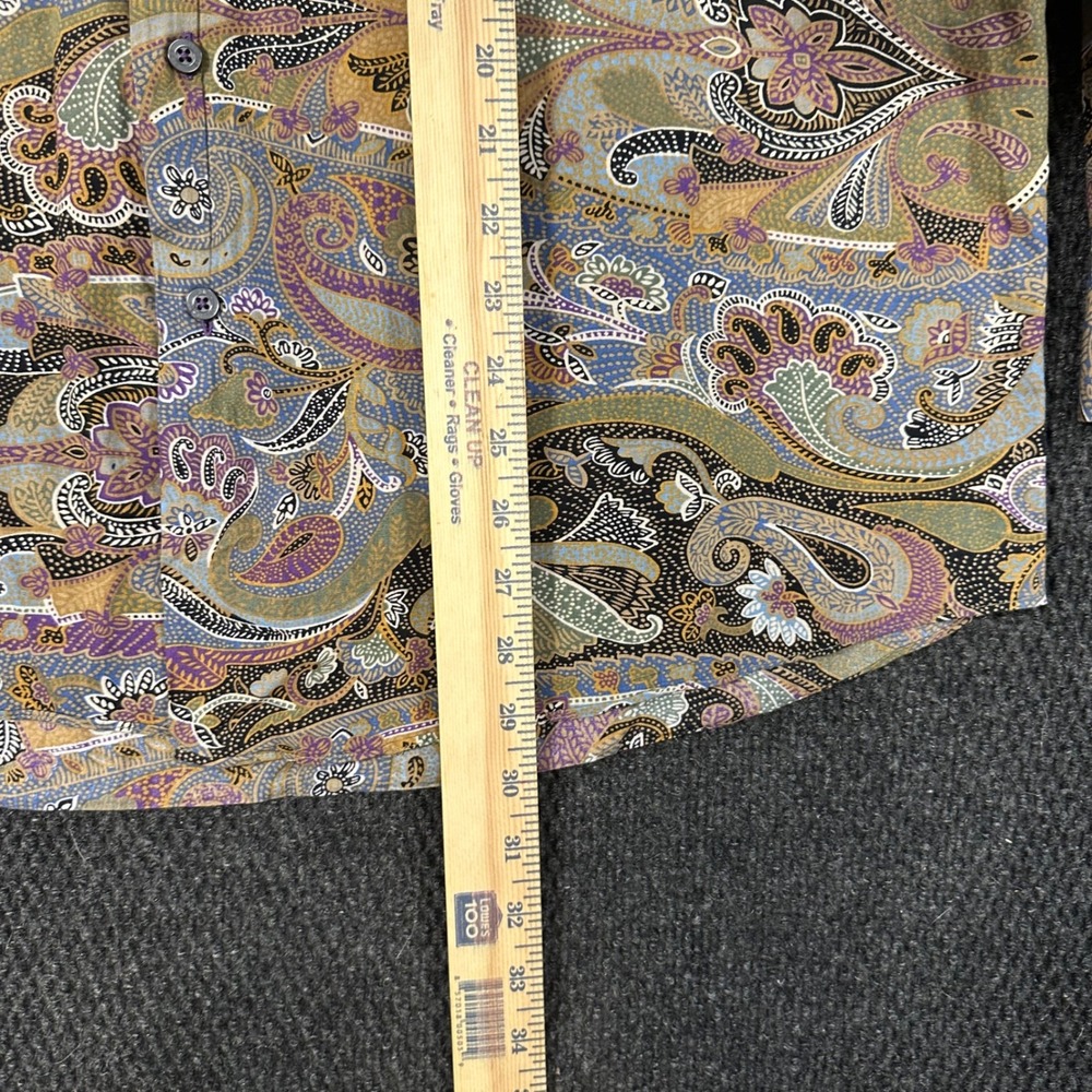 Alan Flasser Paisley Shirt Men Large Multicolor Long Sleeve Cotton Button Up - Picture 8 of 13